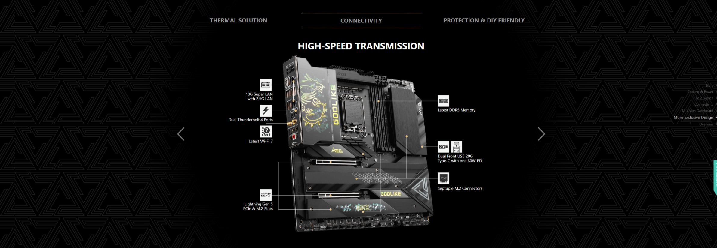 A large marketing image providing additional information about the product MSI MEG Z790 Godlike Max LGA1700 eATX Desktop Motherboard - Additional alt info not provided